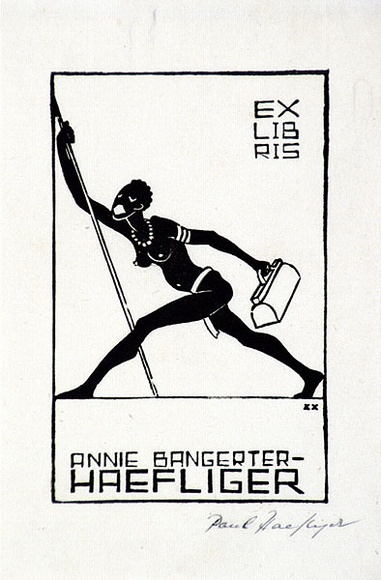 Artist: b'Haefliger, Paul.' | Title: b'Bookplate: Annie Bangerter' | Date: 1931-33 | Technique: b'woodcut, printed in black ink, from one block' Artist: b'Haefliger, Paul.' | Title: b'Bookplate: Annie Bangerter' | Date: 1931-33 | Technique: b'woodcut, printed in black ink, from one block'