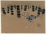 Artist: b'Amac.' | Title: b'Running guy.' | Date: 2004 | Technique: b'stencil, printed in colour, from multiple stencil'