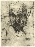 Artist: b'PARR, Mike' | Title: b'Untitled self-portraits 7.' | Date: 1990 | Technique: b'drypoint, printed in black ink, from one copper plate'