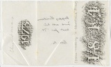 Title: Stone rubbing 14 Cleveland Street | Date: 1974 | Technique: stone and woodcut rubbing, printed in black wax