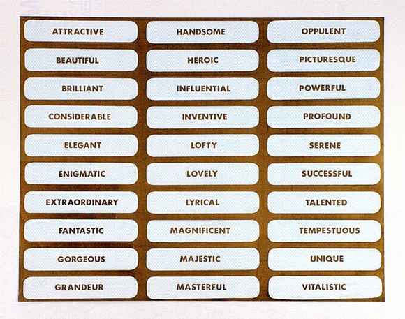 Artist: b'Hutchison, Noel' | Title: b'(Poster of many words)' | Technique: b'screenprint, printed in colour, from multiple stencils' Artist: b'Hutchison, Noel' | Title: b'(Poster of many words)' | Technique: b'screenprint, printed in colour, from multiple stencils'