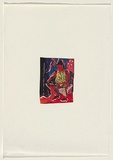 Title: not titled [seated woman with tray] | Technique: screenprint, printed in colour, from multiple stencils