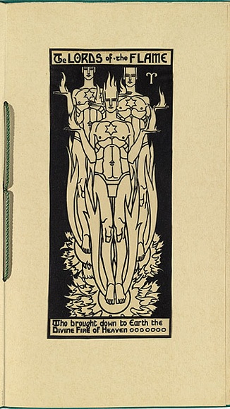 Artist: b'Waller, Christian.' | Title: b'The Lords of the Flame' | Date: 1932 | Technique: b'linocut, printed in black ink, from one block' Artist: b'Waller, Christian.' | Title: b'The Lords of the Flame' | Date: 1932 | Technique: b'linocut, printed in black ink, from one block'