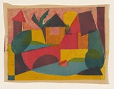 Title: The red bridge | Date: c. 1955 | Technique: screenprint, printed in coloured ink, from multiple stencils