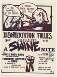 Artist: UNKNOWN | Title: Disorientation Follies presents a swine nite. | Date: 1976 | Technique: screenprint, printed in purple ink, from one stencil
