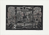 Artist: b'Baira, Frederick William.' | Title: b'Invasion II' | Date: 1997 | Technique: b'linocut, printed in black ink, from one block; hand coloured a la coupe [wet on wet technique]' | Copyright: b'\xc2\xa9 Frederick William Baira'