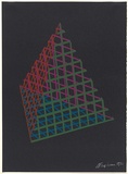 Artist: Flugelman, Bert. | Title: (Pyramid in mesh). | Date: 1972 | Technique: screenprint, printed in colour, from four stencil | Copyright: © Bert Flugelman