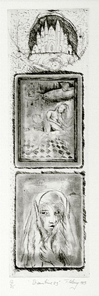 Artist: b'COLEING, Tony' | Title: bDreamtime '83. | Date: 1983 | Technique: b'hardground etching and aquatint, printed in black ink, from one plate' Artist: b'COLEING, Tony' | Title: bDreamtime '83. | Date: 1983 | Technique: b'hardground etching and aquatint, printed in black ink, from one plate'