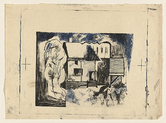 Title: b'House' | Date: c.1958 | Technique: b'lithograph, printed in colour, from two plates'