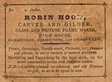 Title: Robin Hood. Picture frame makers label