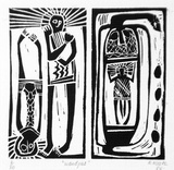 Artist: b'Meeks, Arone Raymond.' | Title: b'Wandjina' | Date: 1984 | Technique: b'linocut, printed in black ink, from one block'