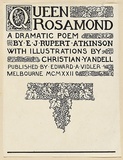 Title: b'title page proof for Queen Rosamond' | Date: 1922 | Technique: b'lineblock, printed in black ink, from one block'