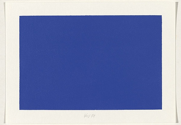 Artist: b'Wiebke, Karl.' | Title: b'not titled [peacock-blue]' | Date: 2004 | Technique: b'screenprint, printed in acrylic paint, from one stencil'
