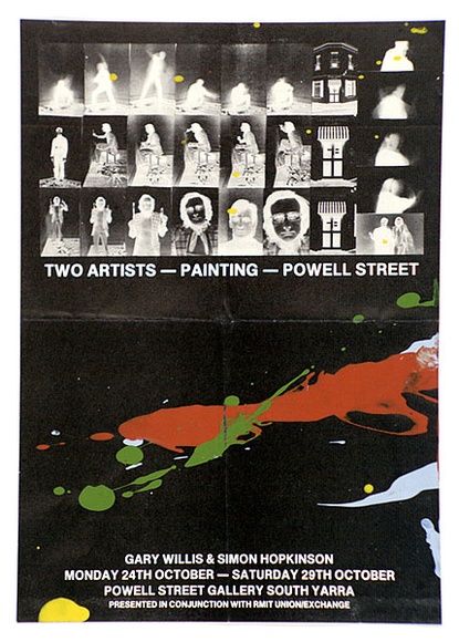 Artist: b'Hopkinson, Simon.' | Title: b'Two artists - painting - Powell Street Gallery' | Date: (1977) | Technique: b'offset-lithograph and synthetic polymer paint' Artist: b'Hopkinson, Simon.' | Title: b'Two artists - painting - Powell Street Gallery' | Date: (1977) | Technique: b'offset-lithograph and synthetic polymer paint'