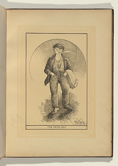 Artist: b'Whitelocke, Nelson P.' | Title: b'The news boy.' | Date: 1885 | Technique: b'lithograph, printed in colour, from two stones' Artist: b'Whitelocke, Nelson P.' | Title: b'The news boy.' | Date: 1885 | Technique: b'lithograph, printed in colour, from two stones'