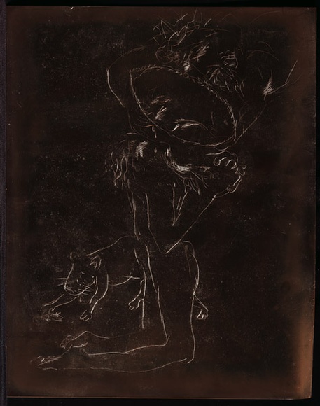 Artist: b'BOYD, Arthur' | Title: b'Plate 28: Jonah page 95. Jonah asks to die.' | Date: 1972-73 | Technique: b'etched plate' | Copyright: b'This work appears on screen courtesy of Bundanon Trust' Artist: b'BOYD, Arthur' | Title: b'Plate 28: Jonah page 95. Jonah asks to die.' | Date: 1972-73 | Technique: b'etched plate' | Copyright: b'This work appears on screen courtesy of Bundanon Trust'