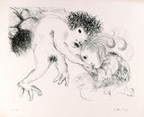 Artist: BOYD, Arthur | Title: St Francis kissing the hand of a leper. | Date: (1965) | Technique: lithograph, printed in black ink, from one plate | Copyright: Reproduced with permission of Bundanon Trust