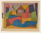 Title: The red bridge | Date: c. 1955 | Technique: screenprint, printed in colour, from multiple stencils