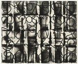 Artist: Fardin, Galliano. | Title: Commission 10: # 5. | Date: 2005 | Technique: linoblock, printed in black ink front and verso, from 2 blocks