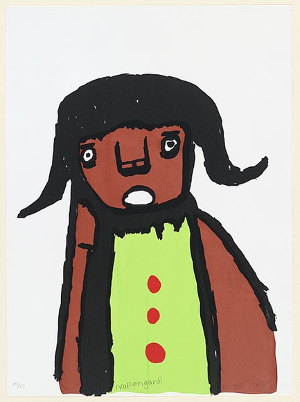 Artist: b'Jones Nappangarti, P.' | Title: b'Nappangarti' | Date: 2003 | Technique: b'screenprint, printed in colour, from multiple screens' | Copyright: b'\xc2\xa9 P Jones Nappangarti, Licensed by VISCOPY, Australia' Artist: b'Jones Nappangarti, P.' | Title: b'Nappangarti' | Date: 2003 | Technique: b'screenprint, printed in colour, from multiple screens' | Copyright: b'\xc2\xa9 P Jones Nappangarti, Licensed by VISCOPY, Australia'