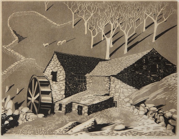 Artist: Thorpe, Lesbia. | Title: The old water wheel, Wales.