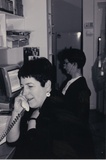 Artist: b'Maxwell, Helen' | Title: b'Director Helen Maxwell in the office at Helen Maxwell Gallery, Canberra.'