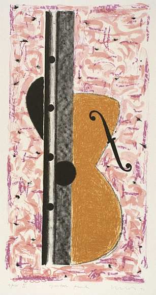 Artist: b'Lincoln, Kevin.' | Title: b'Guitar pink' | Date: 1991 | Technique: b'lithograph, printed in black ink, from one stone' Artist: b'Lincoln, Kevin.' | Title: b'Guitar pink' | Date: 1991 | Technique: b'lithograph, printed in black ink, from one stone'