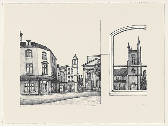 Artist: b'Akehurst, Chris.' | Title: b'Victorian Victorian' | Date: 1995, October | Technique: b'lithograph, printed in black ink, from one stone' Artist: b'Akehurst, Chris.' | Title: b'Victorian Victorian' | Date: 1995, October | Technique: b'lithograph, printed in black ink, from one stone'
