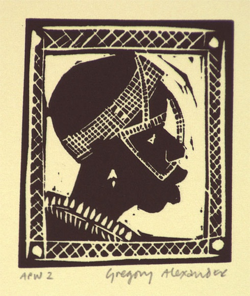 Artist: b'Alexander, Gregory.' | Title: b'Masai woman' | Date: 1995, September | Technique: b'linocut, printed in black ink, from one block' Artist: b'Alexander, Gregory.' | Title: b'Masai woman' | Date: 1995, September | Technique: b'linocut, printed in black ink, from one block'