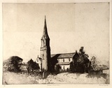 Artist: b'Long, Sydney.' | Title: bSt. Stephen's, Camperdown | Date: 1928, after | Technique: b'line-etching and aquatint, printed in black ink, from one plate' | Copyright: b'Reproduced with the kind permission of the Ophthalmic Research Institute of Australia'