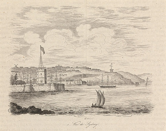 Title: b'Vue de Sydney [View of Sydney]' | Date: 1835 | Technique: b'engraving, printed in black ink, from one steel plate'