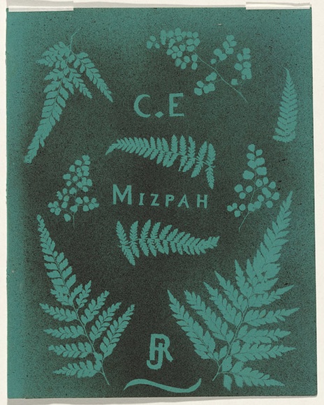 Artist: b'Jackson, Robert.' | Title: b'Mizpah' | Date: 1875 | Technique: b'splatterwork, printed in black ink, from one stencil' Artist: b'Jackson, Robert.' | Title: b'Mizpah' | Date: 1875 | Technique: b'splatterwork, printed in black ink, from one stencil'
