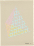Artist: Flugelman, Bert. | Title: (Pyramid in mesh). | Date: 1972 | Technique: screenprint, printed in colour, from four stencil | Copyright: © Bert Flugelman