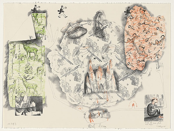 Artist: b'COLEING, Tony' | Title: bThink I'll have fish and chips | Date: 1983 | Technique: b'lithograph, printed in colour, from three stones' Artist: b'COLEING, Tony' | Title: bThink I'll have fish and chips | Date: 1983 | Technique: b'lithograph, printed in colour, from three stones'
