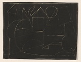 Title: The red bridge | Date: c. 1955 | Technique: screenprint, printed in black ink, from one stencil