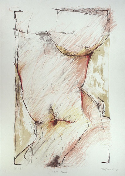 Artist: b'Cummins, Cathy.' | Title: b'Torso removed' | Date: 1981 | Technique: b'lithograph, printed in colour, from two stones' Artist: b'Cummins, Cathy.' | Title: b'Torso removed' | Date: 1981 | Technique: b'lithograph, printed in colour, from two stones'