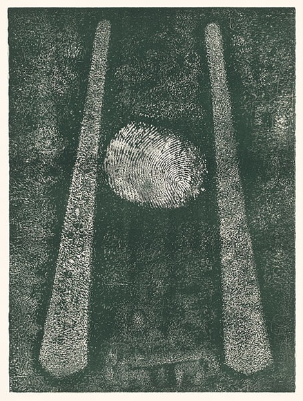 Artist: b'Clarke, Neilton.' | Title: b'Harry Ohashi.' | Date: 1993 | Technique: b'relief-etching, printed in green ink, from one plate' Artist: b'Clarke, Neilton.' | Title: b'Harry Ohashi.' | Date: 1993 | Technique: b'relief-etching, printed in green ink, from one plate'