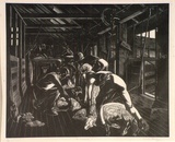 Artist: Fasken, Myrtle. | Title: The woolshed. | Date: (1929) | Technique: wood-engraving, printed in black ink, from one block | Copyright: © The Estate of Myrtle Fasken