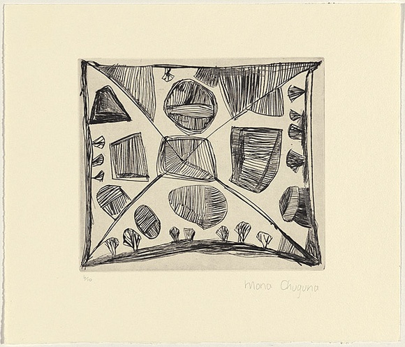 Artist: b'Chunguna, Mona.' | Title: b'not titled' | Technique: b'etching and drypoint, printed in black ink, from one plate' Artist: b'Chunguna, Mona.' | Title: b'not titled' | Technique: b'etching and drypoint, printed in black ink, from one plate'