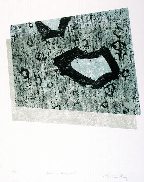 Artist: b'King, Grahame.' | Title: b'Noulangi fragment' | Date: 1981 | Technique: b'lithograph, printed in colour, from three stones [or plates]'