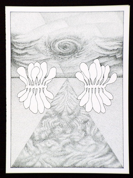 Artist: b'Jenkins, Bruce.' | Title: bGreeting card: Presence 'Big Leap Graphics': greeting card and envelope. | Date: 1981 | Technique: b'offset-lithograph, printed in black ink' Artist: b'Jenkins, Bruce.' | Title: bGreeting card: Presence 'Big Leap Graphics': greeting card and envelope. | Date: 1981 | Technique: b'offset-lithograph, printed in black ink'