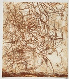 Artist: b'PARR, Mike' | Title: b'Alphabet/Haemorrhage.' | Date: 1992-93 | Technique: b'etching, printed in red ochre ink, from one plate'