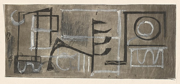 Title: b'Surfaces No.1' | Date: c. 1960 | Technique: b'etching, printed in black ink, from one plate; additions in gouache and graphite pencil'