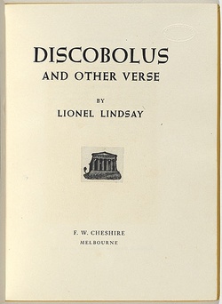 Artist: LINDSAY, Lionel | Title: not titled (Roman temple). | Date: 1959, June | Technique: wood engraving, printed in black ink, from one block; letterpree text | Copyright: Courtesy of the National Library of Australia