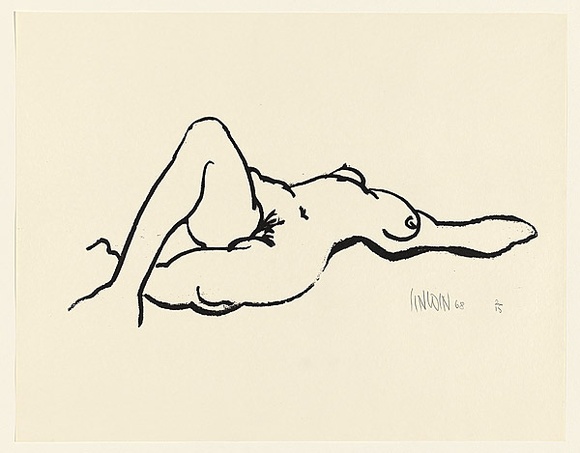 Title: not titled [reclining female nude] | Date: 1968 | Technique: screenprint, printed in black ink, from one stencil