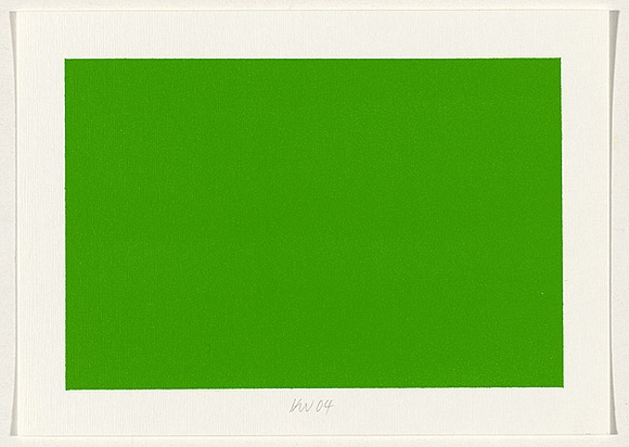Artist: b'Wiebke, Karl.' | Title: b'not titled [fluro green]' | Date: 2004 | Technique: b'screenprint, printed in acrylic paint, from one stencil'